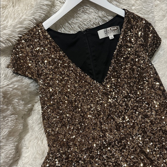 Ombré Natasha dress!
 Badgley Mischka Sequin Mini Dress - Black and Gold - Picture 9 of 9